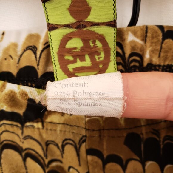 24/7 Comfort Green Multicolor Pattern Straight Wide Leg Stretchy Pants Size XL - Picture 12 of 12